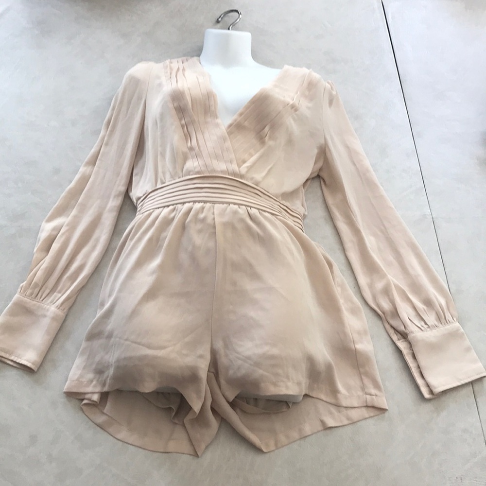 Skin color short jumpsuit